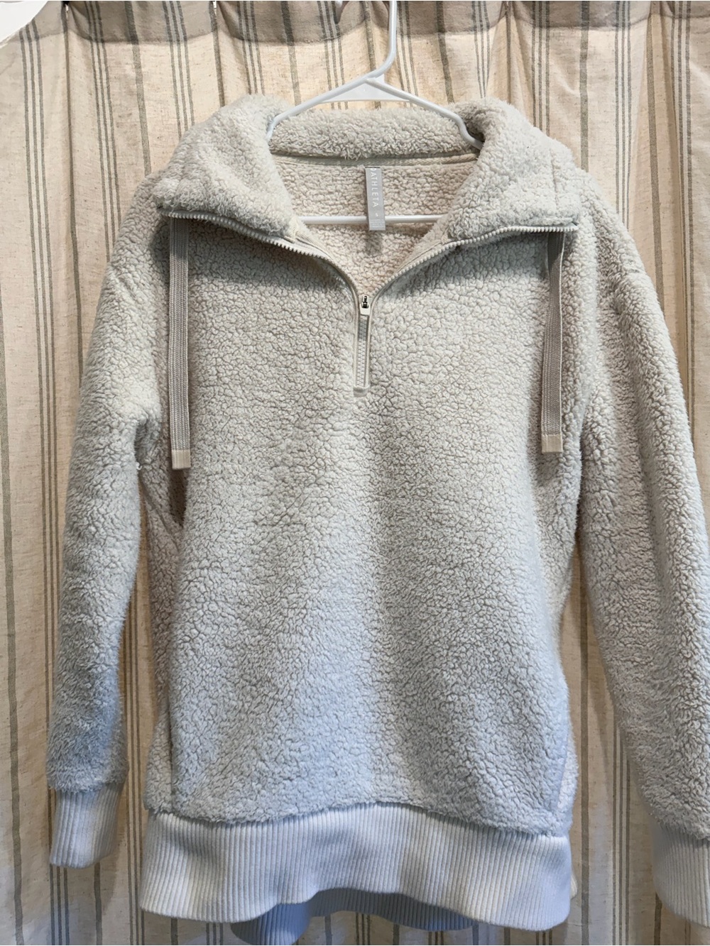 Athleta Cream Sherpa Half-Zip Turtleneck Pullover